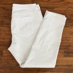 Polka dot white crop pants